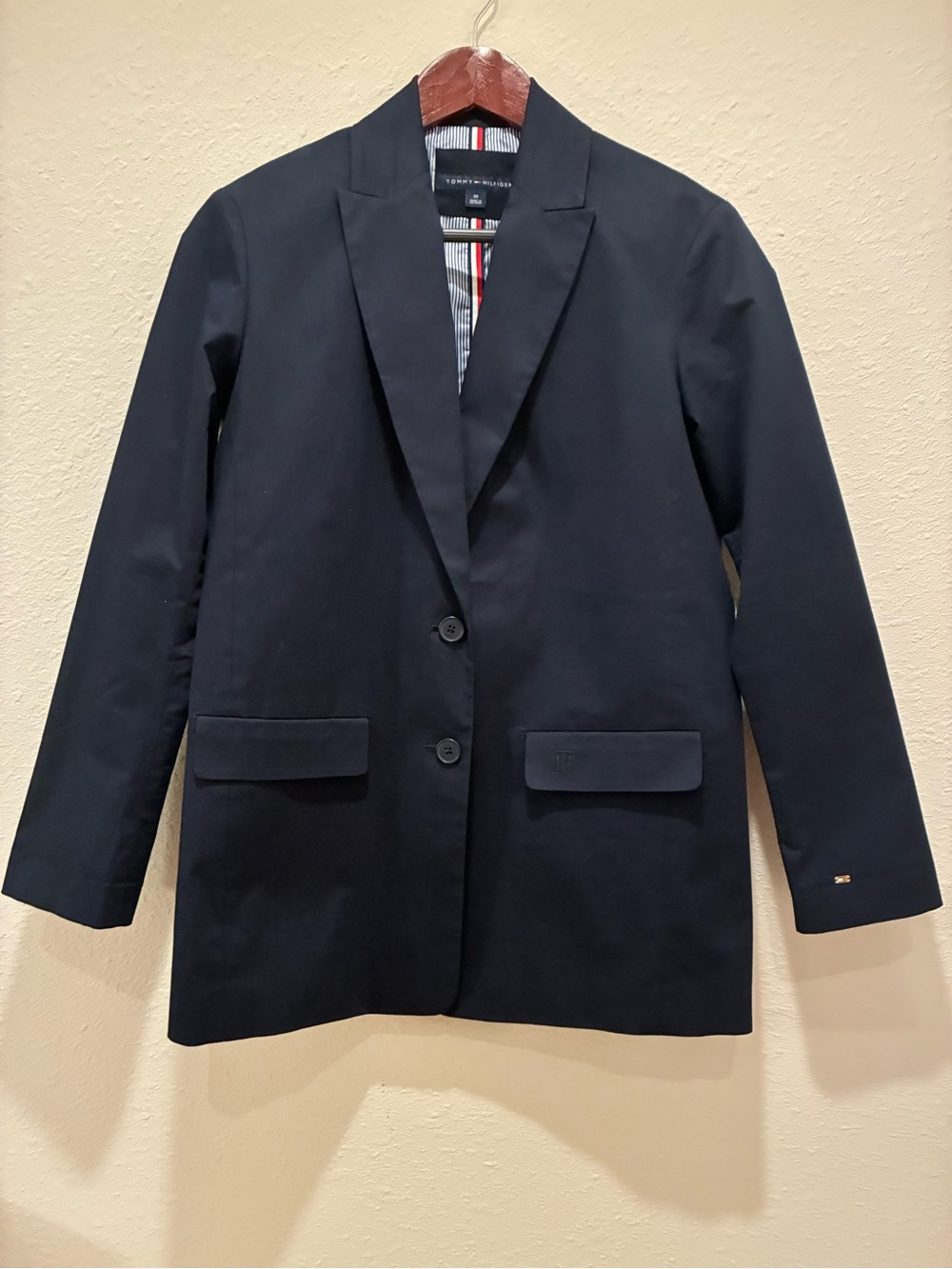Tommy Hilfiger Women's Navy Blazer Jacket Two-Button 00